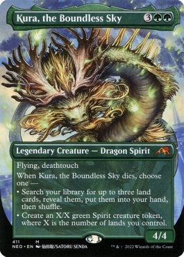 naokuroshop MTG [NEO][411][緑][M][EN][果て無き空、空羅/Kura, the Boundless Sky]（foil） NM