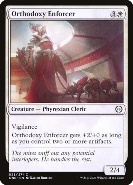 naokuroshop MTG [ONE][025][白][C][EN][正典の執行者/Orthodoxy Enforcer]（foil） NM