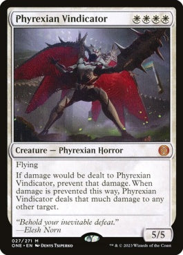 naokuroshop MTG [ONE][027][白][M][EN][ファイレクシアの立証者/Phyrexian Vindicator]（foil） NM