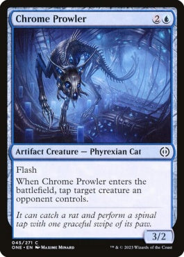 naokuroshop MTG [ONE][045][青][C][EN][金属のうろつくもの/Chrome Prowler] NM