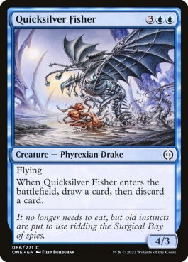 naokuroshop MTG [ONE][066][青][C][EN][水銀の魚捕り/Quicksilver Fisher] NM