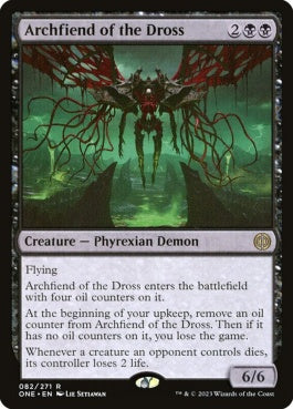 naokuroshop MTG [ONE][082][黒][R][EN][ドロスの魔神/Archfiend of the Dross]（foil） NM