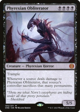 naokuroshop MTG [ONE][105][黒][M][EN][ファイレクシアの抹消者/Phyrexian Obliterator]（foil） NM