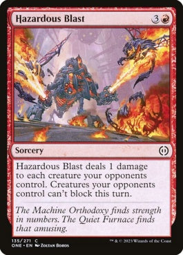 naokuroshop MTG [ONE][135][赤][C][EN][危険な爆風/Hazardous Blast]（foil） NM