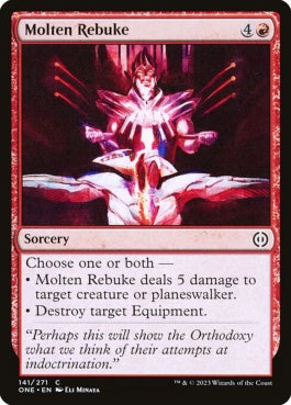 naokuroshop MTG [ONE][141][赤][C][EN][溶鉄の咎め/Molten Rebuke]（foil） NM