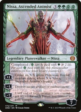 naokuroshop MTG [ONE][175][緑][M][EN][向上した精霊信者、ニッサ/Nissa, Ascended Animist]（foil） NM