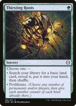 naokuroshop MTG [ONE][185][緑][C][EN][渇き根/Thirsting Roots]（foil） NM