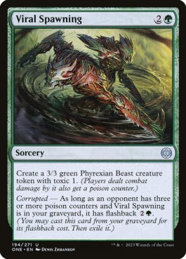 naokuroshop MTG [ONE][194][緑][U][EN][病毒の繁殖/Viral Spawning]（foil） NM