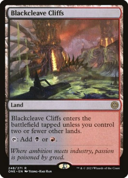 naokuroshop MTG [ONE][248][土地][R][EN][黒割れの崖/Blackcleave Cliffs]（foil） NM