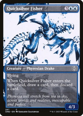 naokuroshop MTG [ONE][287][青][C][EN][水銀の魚捕り/Quicksilver Fisher]（foil） NM