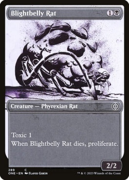 naokuroshop MTG [ONE][289][黒][C][EN][腐り腹のネズミ/Blightbelly Rat]（foil） NM