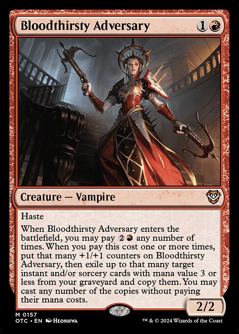 naokuroshop MTG [OTC][0157][赤][M][EN][血に飢えた敵対者/Bloodthirsty Adversary] NM