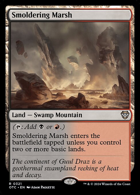 naokuroshop MTG [OTC][0321][土地][R][EN][燻る湿地/Smoldering Marsh] NM