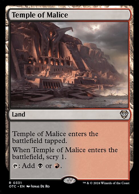 naokuroshop MTG [OTC][0331][土地][R][EN][悪意の神殿/Temple of Malice] NM