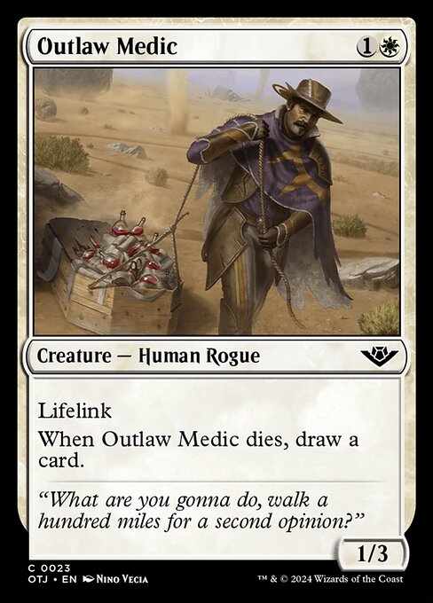 naokuroshop MTG [OTJ][0023][白][C][EN][無法者の医者/Outlaw Medic]（foil） NM