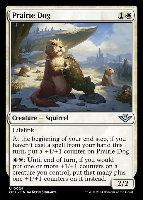 naokuroshop MTG [OTJ][0024][白][U][EN][プレーリードッグ/Prairie Dog]（foil） NM