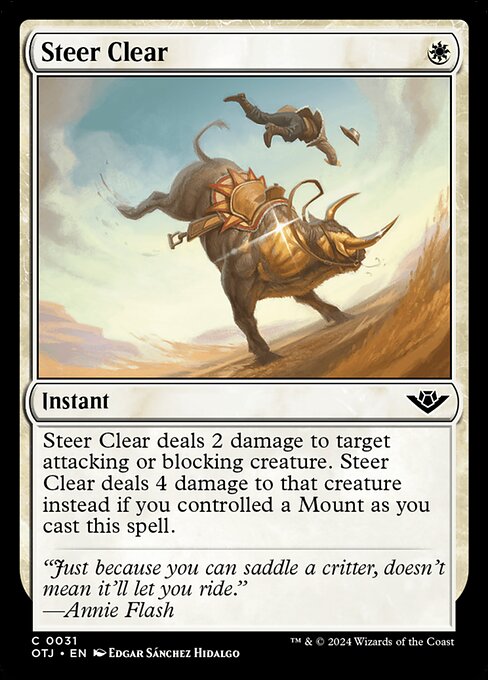 naokuroshop MTG [OTJ][0031][白][C][EN][振り落とし/Steer Clear]（foil） NM