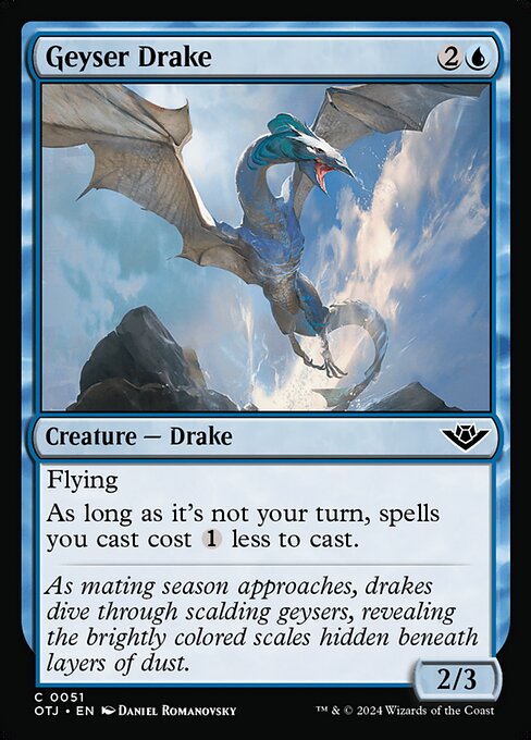 naokuroshop MTG [OTJ][0051][青][C][EN][間欠泉ドレイク/Geyser Drake]（foil） NM