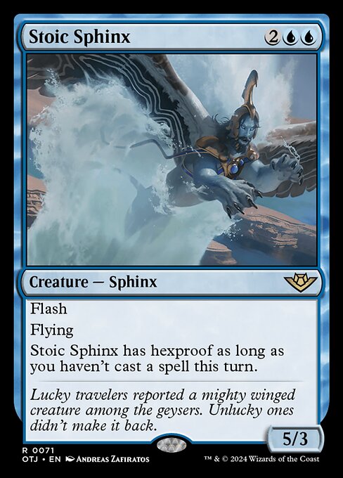 naokuroshop MTG [OTJ][0071][青][R][EN][冷静なスフィンクス/Stoic Sphinx]（foil） NM