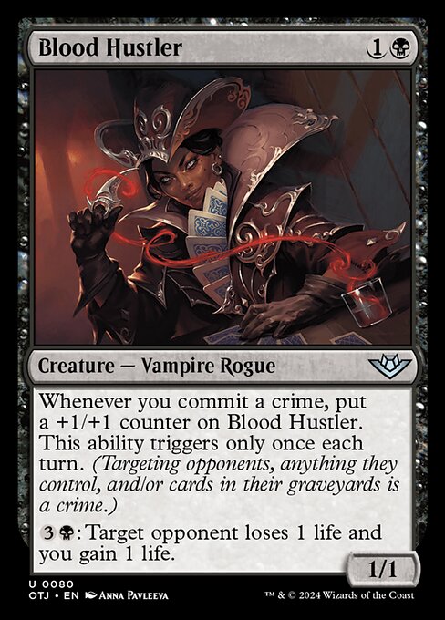 naokuroshop MTG [OTJ][0080][黒][U][EN][血のペテン師/Blood Hustler]（foil） NM