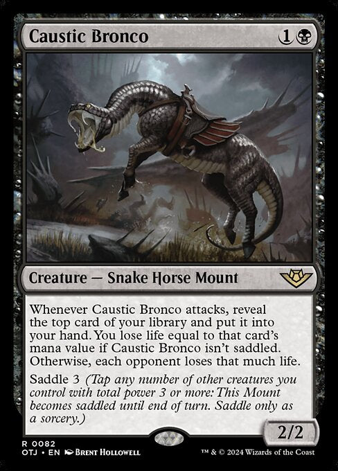 naokuroshop MTG [OTJ][0082][黒][R][EN][腐食の荒馬/Caustic Bronco]（foil） NM