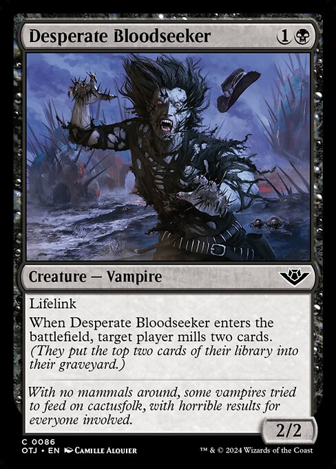 naokuroshop MTG [OTJ][0086][黒][C][EN][自暴自棄の求血者/Desperate Bloodseeker] NM