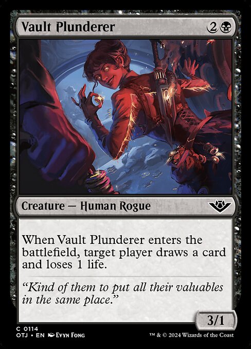 naokuroshop MTG [OTJ][0114][黒][C][EN][金庫の略取者/Vault Plunderer]（foil） NM