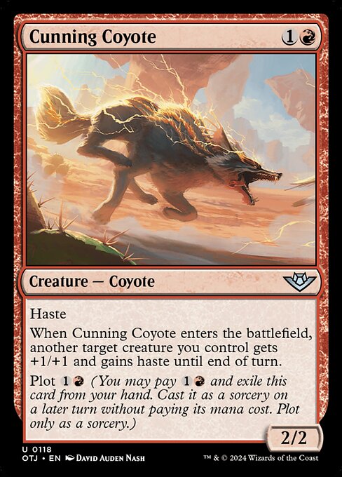 naokuroshop MTG [OTJ][0118][赤][U][EN][狡猾なコヨーテ/Cunning Coyote] NM