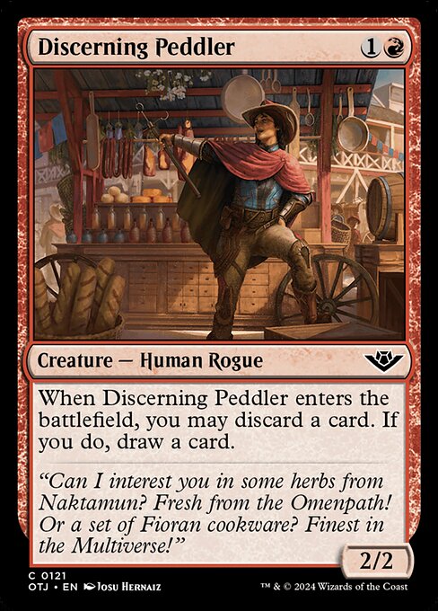 naokuroshop MTG [OTJ][0121][赤][C][EN][具眼の行商人/Discerning Peddler]（foil） NM