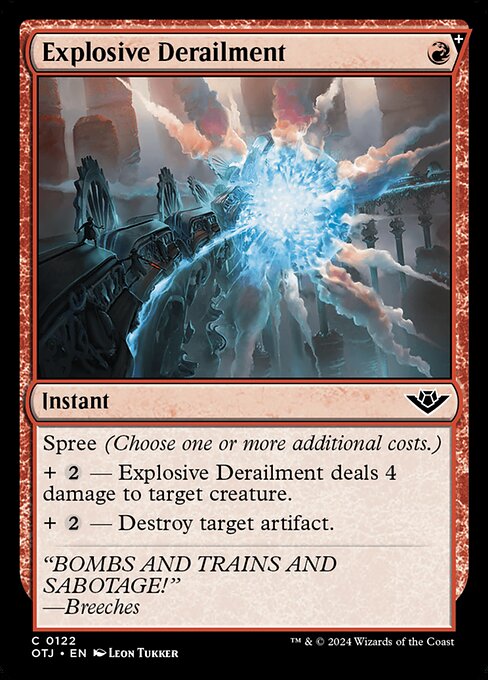 naokuroshop MTG [OTJ][0122][赤][C][EN][爆発的な脱線/Explosive Derailment]（foil） NM