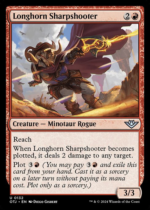 naokuroshop MTG [OTJ][0132][赤][U][EN][長角の名手/Longhorn Sharpshooter]（foil） NM