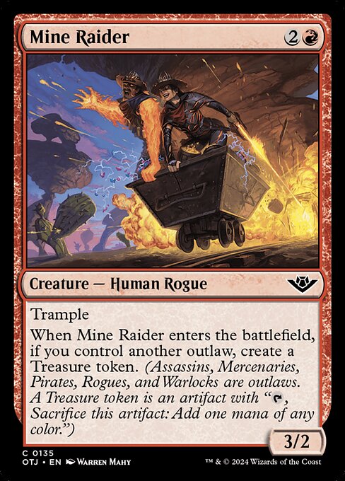 naokuroshop MTG [OTJ][0135][赤][C][EN][鉱山の略奪者/Mine Raider]（foil） NM