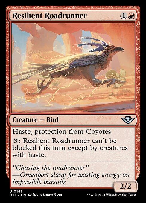 naokuroshop MTG [OTJ][0141][赤][U][EN][強靱なオオミチバシリ/Resilient Roadrunner]（foil） NM