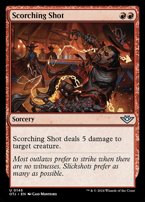 naokuroshop MTG [OTJ][0145][赤][U][EN][焦熱の射撃/Scorching Shot]（foil） NM