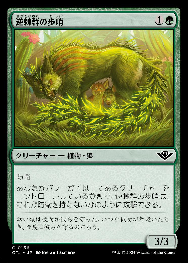 naokuroshop MTG [OTJ][0156][緑][C][JP][逆棘群の歩哨/Bristlepack Sentry]（foil） NM