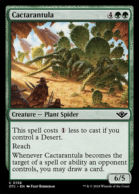 naokuroshop MTG [OTJ][0158][緑][C][EN][サボテンチュラ/Cactarantula]（foil） NM