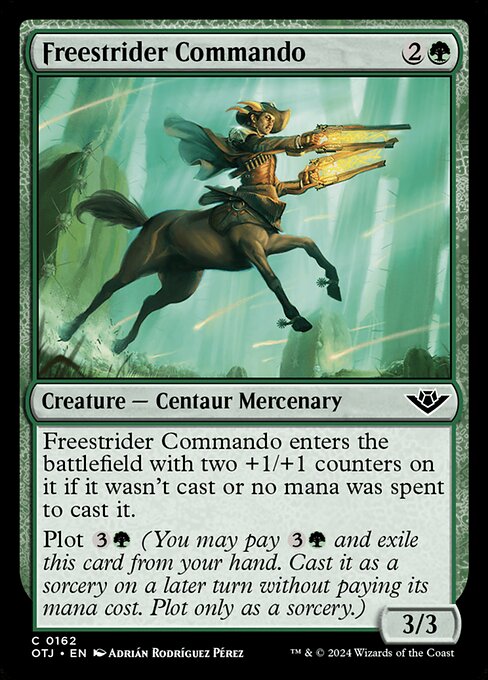 naokuroshop MTG [OTJ][0162][緑][C][EN][自由放浪団の猛士/Freestrider Commando]（foil） NM