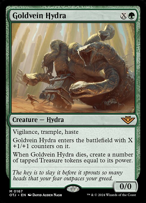 naokuroshop MTG [OTJ][0167][緑][M][EN][金脈のハイドラ/Goldvein Hydra]（foil） NM