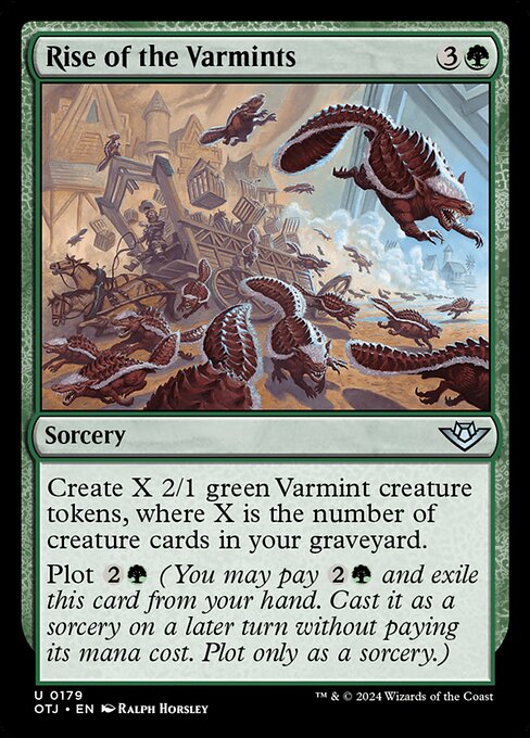 naokuroshop MTG [OTJ][0179][緑][U][EN][匪獣の隆盛/Rise of the Varmints]（foil） NM