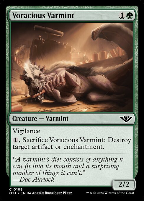 naokuroshop MTG [OTJ][0188][緑][C][EN][大食の匪獣/Voracious Varmint] NM