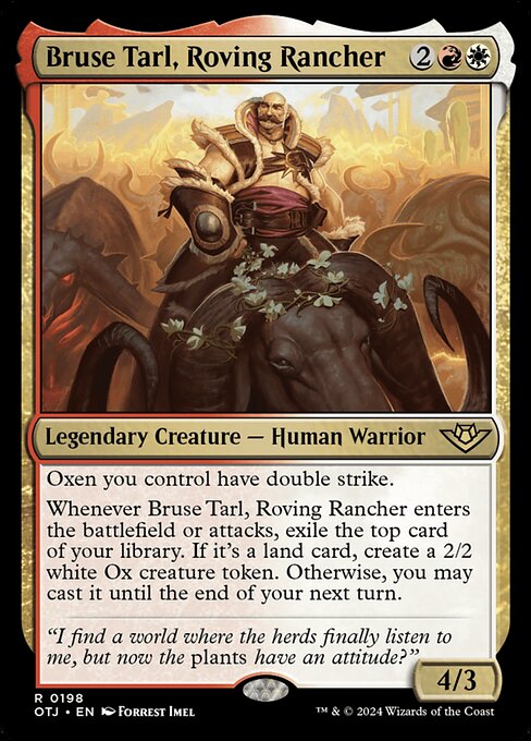 naokuroshop MTG [OTJ][0198][多][R][EN][放浪する牧場主、ブルース・タール/Bruse Tarl, Roving Rancher]（foil） NM