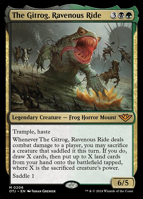 naokuroshop MTG [OTJ][0206][多][M][EN][貪欲な乗りもの、ギトラグ/The Gitrog, Ravenous Ride]（foil） NM