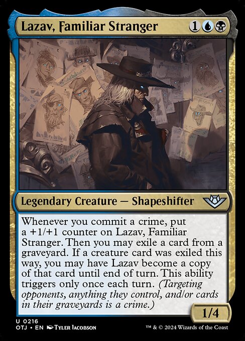 naokuroshop MTG [OTJ][0216][多][U][EN][見覚えのある余所者、ラザーヴ/Lazav, Familiar Stranger]（foil） NM