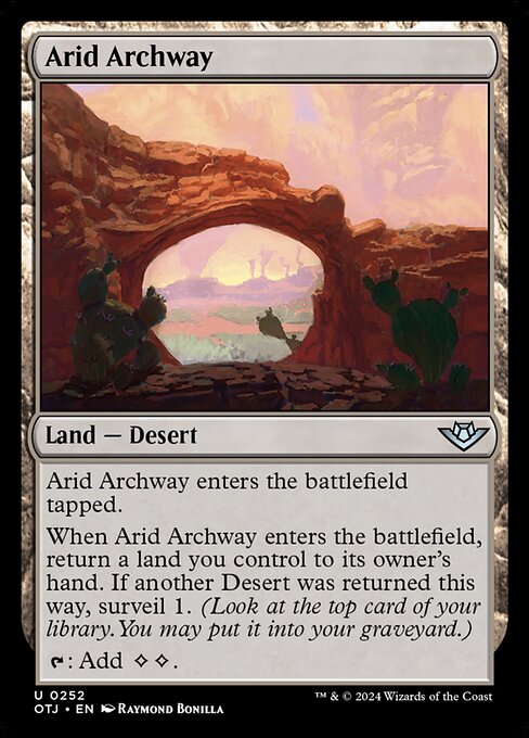 naokuroshop MTG [OTJ][0252][土地][U][EN][乾燥地帯のアーチ道/Arid Archway]（foil） NM