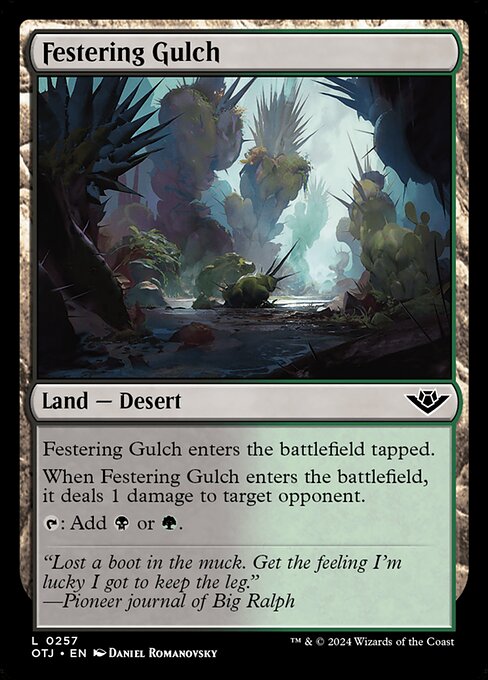 naokuroshop MTG [OTJ][0257][土地][C][EN][ただれた峡谷/Festering Gulch]（foil） NM