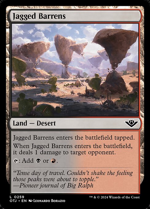 naokuroshop MTG [OTJ][0259][土地][C][EN][鋸歯の痩せ地/Jagged Barrens] NM