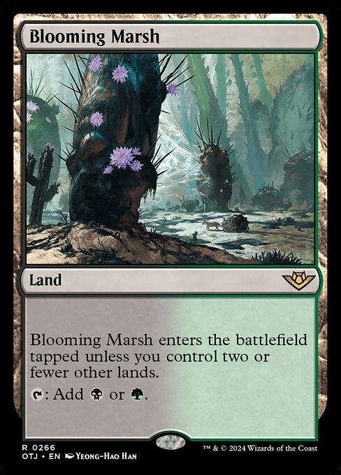 naokuroshop MTG [OTJ][0266][土地][R][EN][花盛りの湿地/Blooming Marsh]（foil） NM