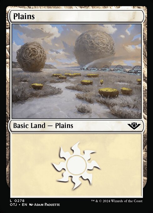 naokuroshop MTG [OTJ][0278][土地][C][EN][平地/Plains] NM