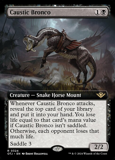 naokuroshop MTG [OTJ][0324][黒][R][EN][腐食の荒馬/Caustic Bronco]（foil） NM