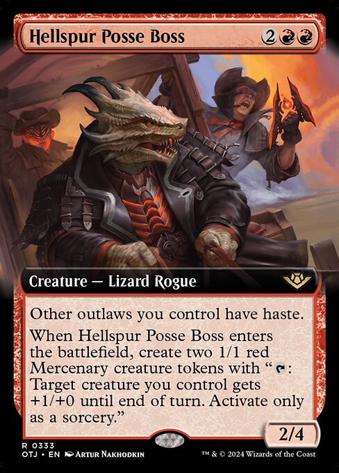 naokuroshop MTG [OTJ][0333][赤][R][EN][地獄拍車団の統領/Hellspur Posse Boss]（foil） NM